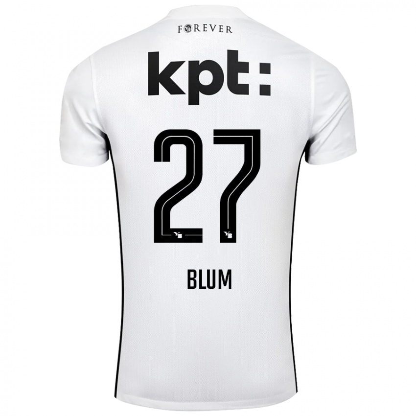 Kinder Lewin Blum #27 Weiß Schwarz Auswärtstrikot Trikot 2024/25 T-Shirt Österreich