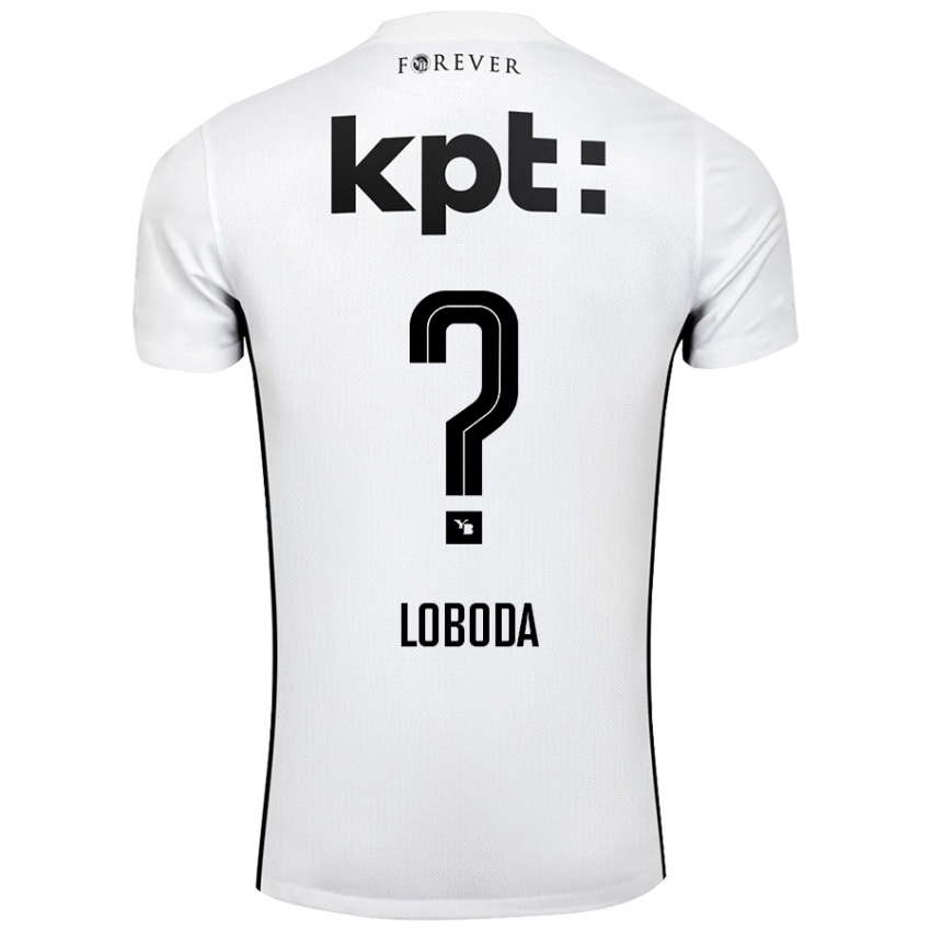 Kinder Vincent Loboda #0 Weiß Schwarz Auswärtstrikot Trikot 2024/25 T-Shirt Österreich