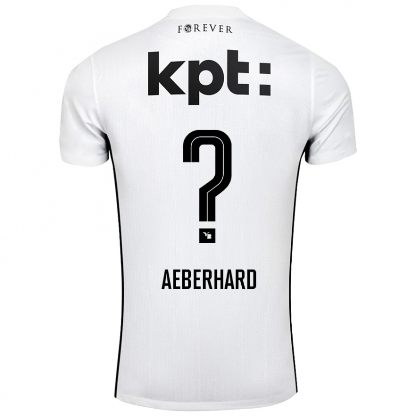 Kinder Ben Aeberhard #0 Weiß Schwarz Auswärtstrikot Trikot 2024/25 T-Shirt Österreich