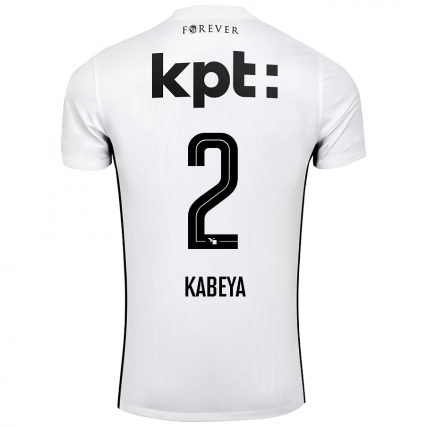 Kinder Benjamin Kabeya #2 Weiß Schwarz Auswärtstrikot Trikot 2024/25 T-Shirt Österreich