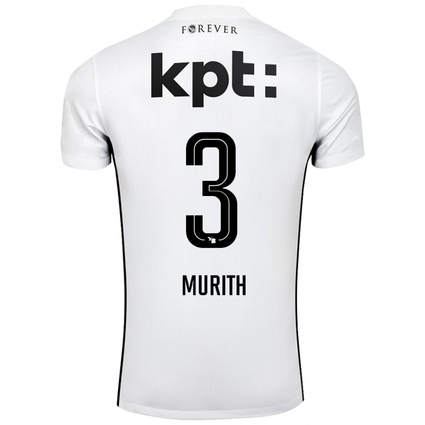 Kinder Tom Murith #3 Weiß Schwarz Auswärtstrikot Trikot 2024/25 T-Shirt Österreich