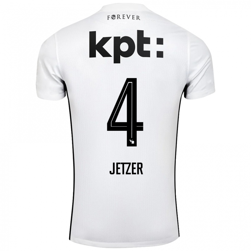 Kinder Lorin Jetzer #4 Weiß Schwarz Auswärtstrikot Trikot 2024/25 T-Shirt Österreich