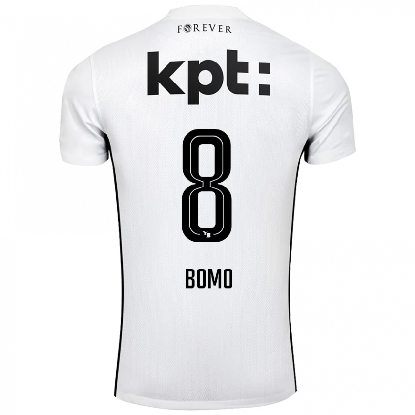 Kinder Jacques Bomo #8 Weiß Schwarz Auswärtstrikot Trikot 2024/25 T-Shirt Österreich