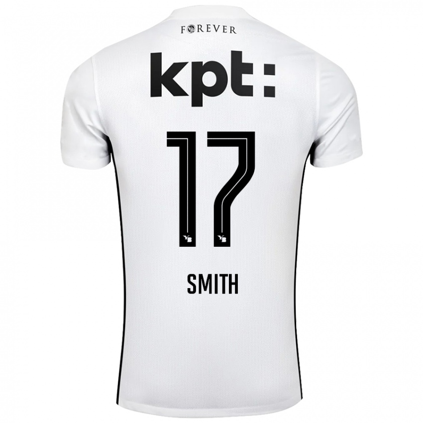 Kinder Rhodri Smith #17 Weiß Schwarz Auswärtstrikot Trikot 2024/25 T-Shirt Österreich