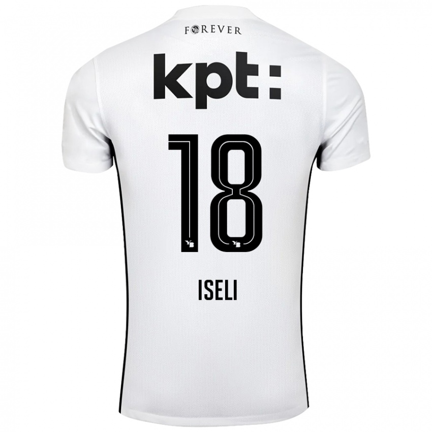 Kinder Marco Iseli #18 Weiß Schwarz Auswärtstrikot Trikot 2024/25 T-Shirt Österreich