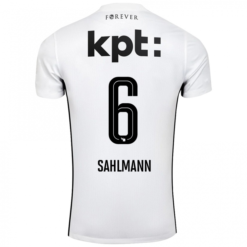 Kinder Henrike Sahlmann #6 Weiß Schwarz Auswärtstrikot Trikot 2024/25 T-Shirt Österreich