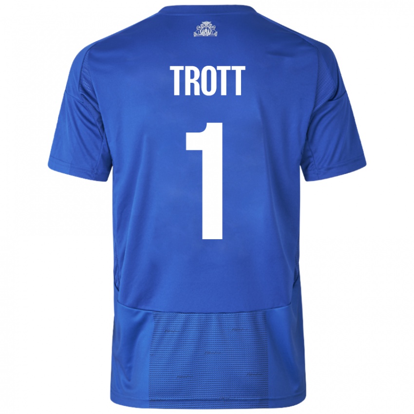 Kinder Nathan Trott #1 Weiß Blau Auswärtstrikot Trikot 2024/25 T-Shirt Österreich