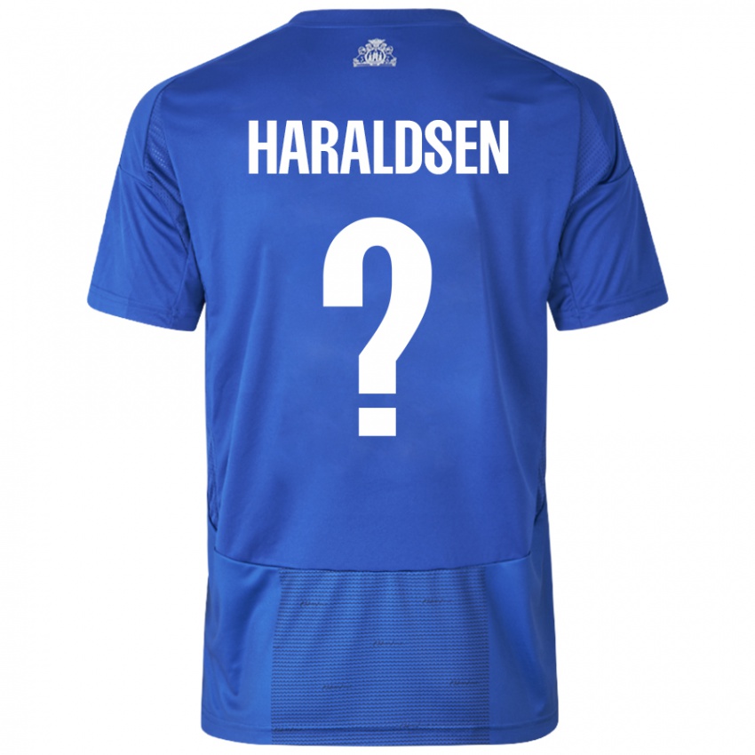 Kinder Henrik Haraldsen #0 Weiß Blau Auswärtstrikot Trikot 2024/25 T-Shirt Österreich