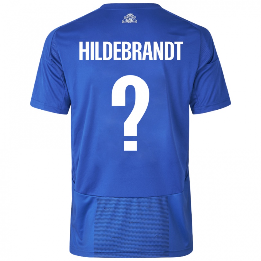 Kinder Sylvester Hildebrandt #0 Weiß Blau Auswärtstrikot Trikot 2024/25 T-Shirt Österreich