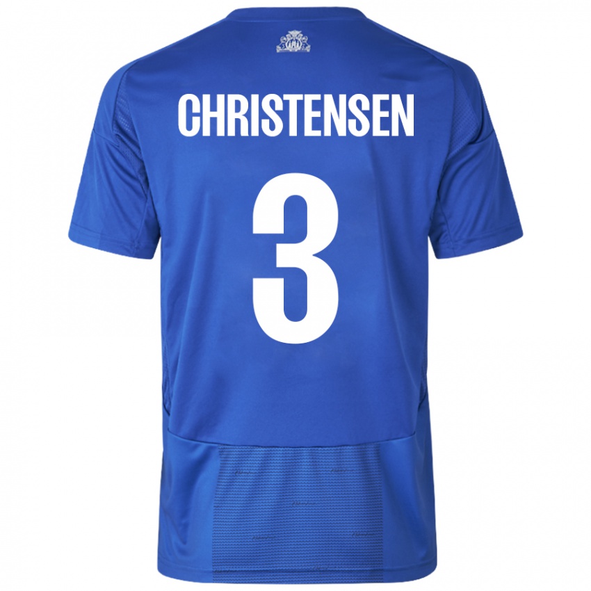 Kinder Sebastian Christensen #3 Weiß Blau Auswärtstrikot Trikot 2024/25 T-Shirt Österreich