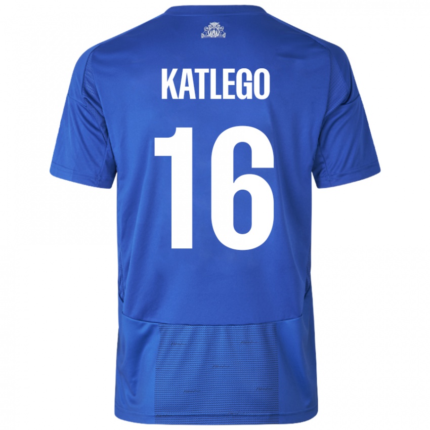 Kinder David Katlego #16 Weiß Blau Auswärtstrikot Trikot 2024/25 T-Shirt Österreich