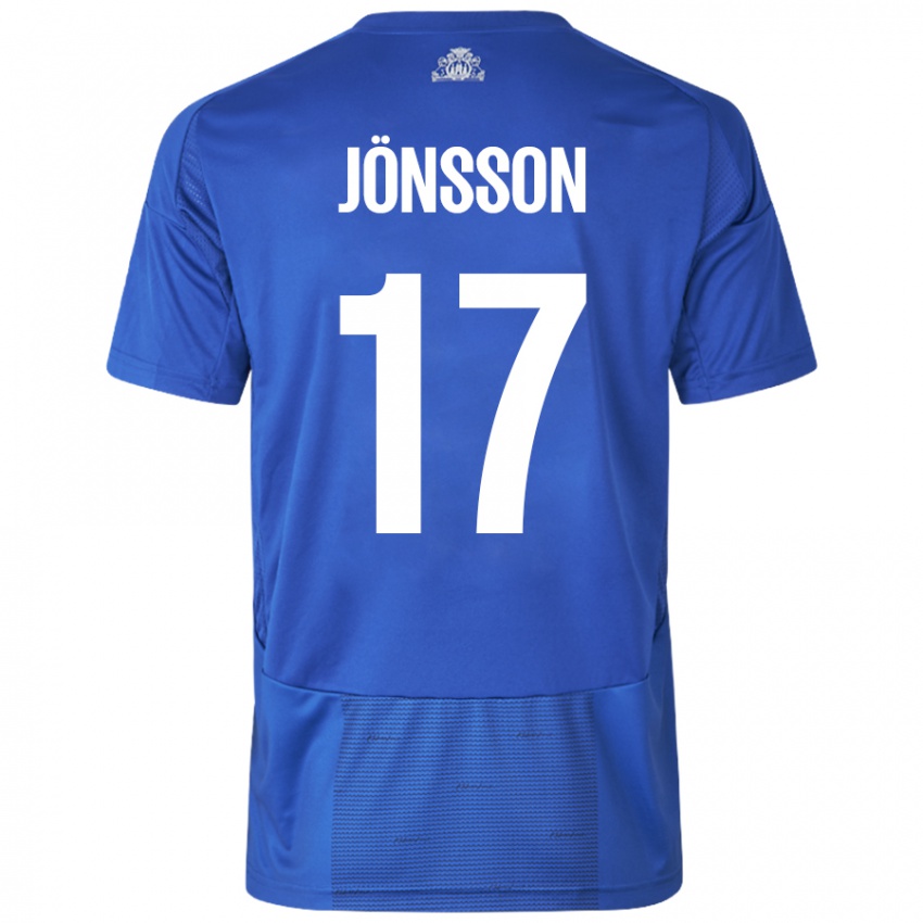 Kinder Neo Jönsson #17 Weiß Blau Auswärtstrikot Trikot 2024/25 T-Shirt Österreich