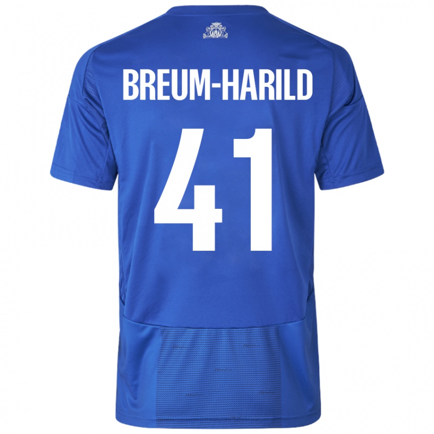 Kinder Tobias Breum-Harild #41 Weiß Blau Auswärtstrikot Trikot 2024/25 T-Shirt Österreich