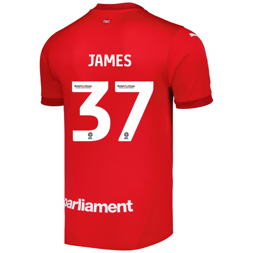 Herren Nathan James #37 Rot Heimtrikot Trikot 2024/25 T-Shirt Österreich