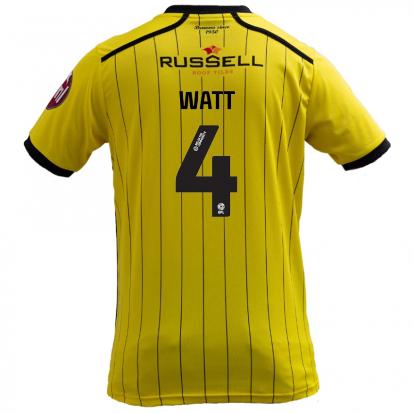 Herren Elliot Watt #4 Gelb Heimtrikot Trikot 2024/25 T-Shirt Österreich