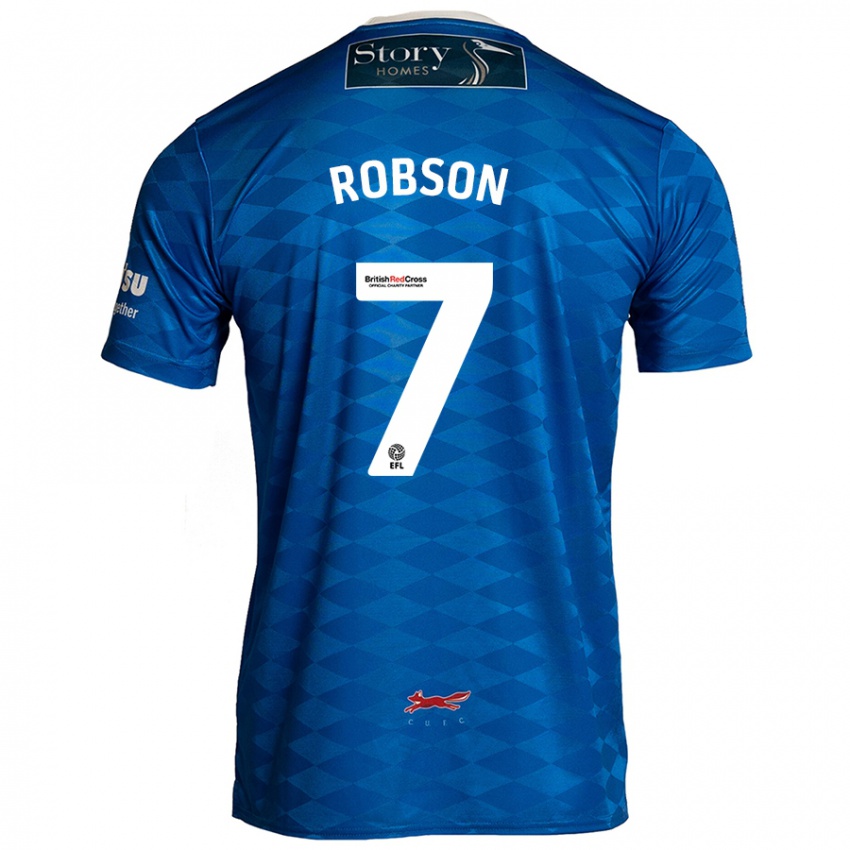 Herren Ethan Robson #7 Blau Heimtrikot Trikot 2024/25 T-Shirt Österreich