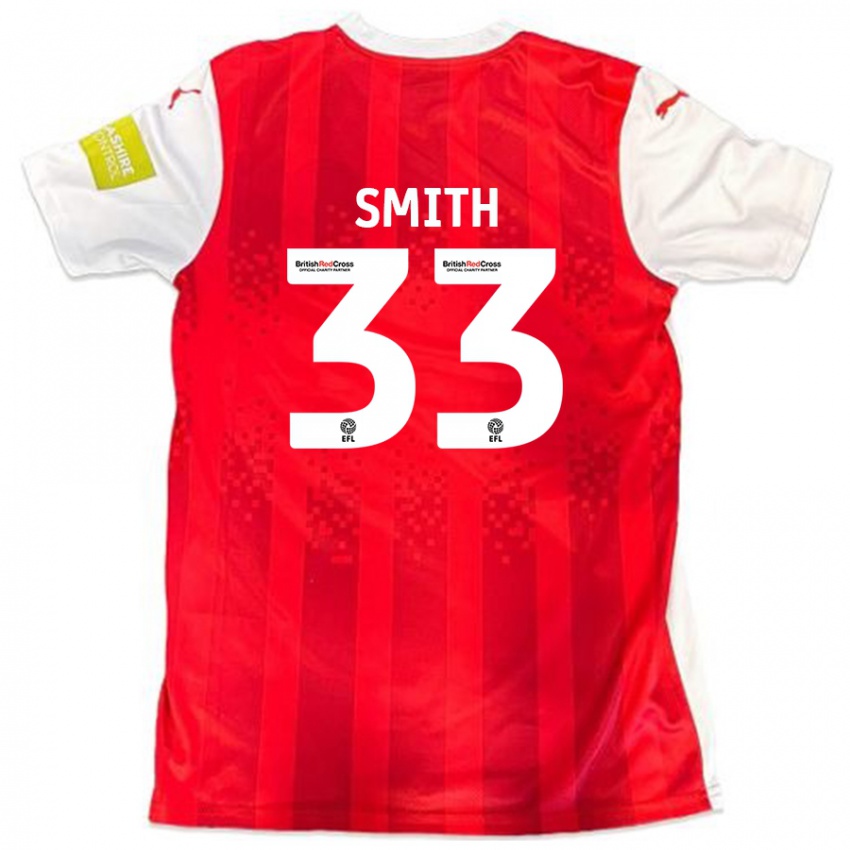 Herren Pele Smith #33 Rot Weiß Heimtrikot Trikot 2024/25 T-Shirt Österreich