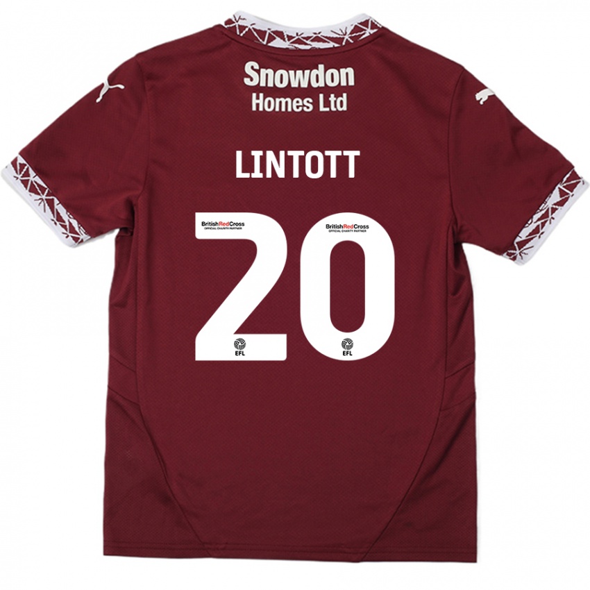 Herren Harvey Lintott #20 Burgundrot Heimtrikot Trikot 2024/25 T-Shirt Österreich