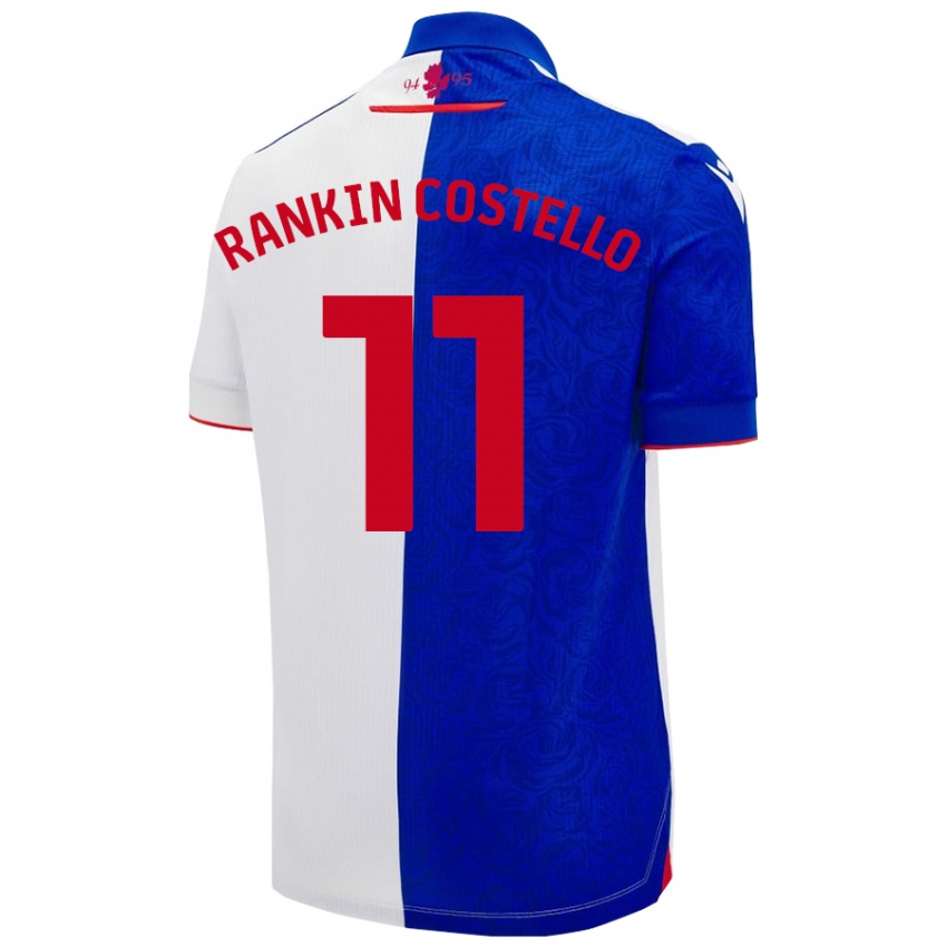 Herren Joe Rankin-Costello #11 Himmelblau Weiß Heimtrikot Trikot 2024/25 T-Shirt Österreich