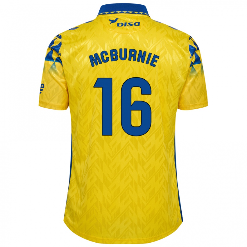 Herren Oli Mcburnie #16 Gelb Blau Heimtrikot Trikot 2024/25 T-Shirt Österreich