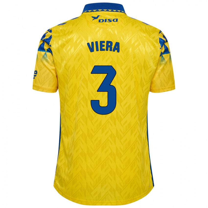 Herren Óliver Viera #3 Gelb Blau Heimtrikot Trikot 2024/25 T-Shirt Österreich