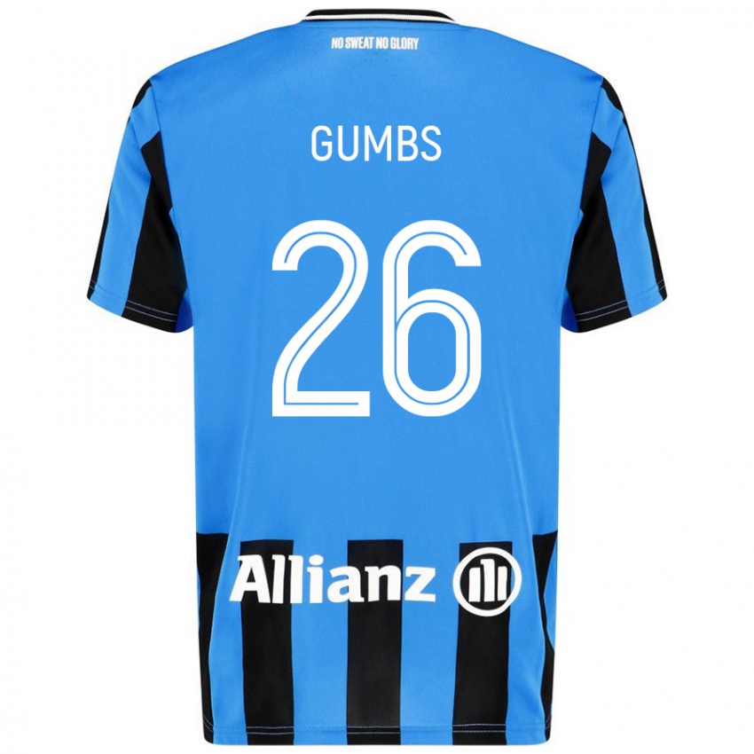 Herren Aisse Gumbs #26 Himmelblau Schwarz Heimtrikot Trikot 2024/25 T-Shirt Österreich