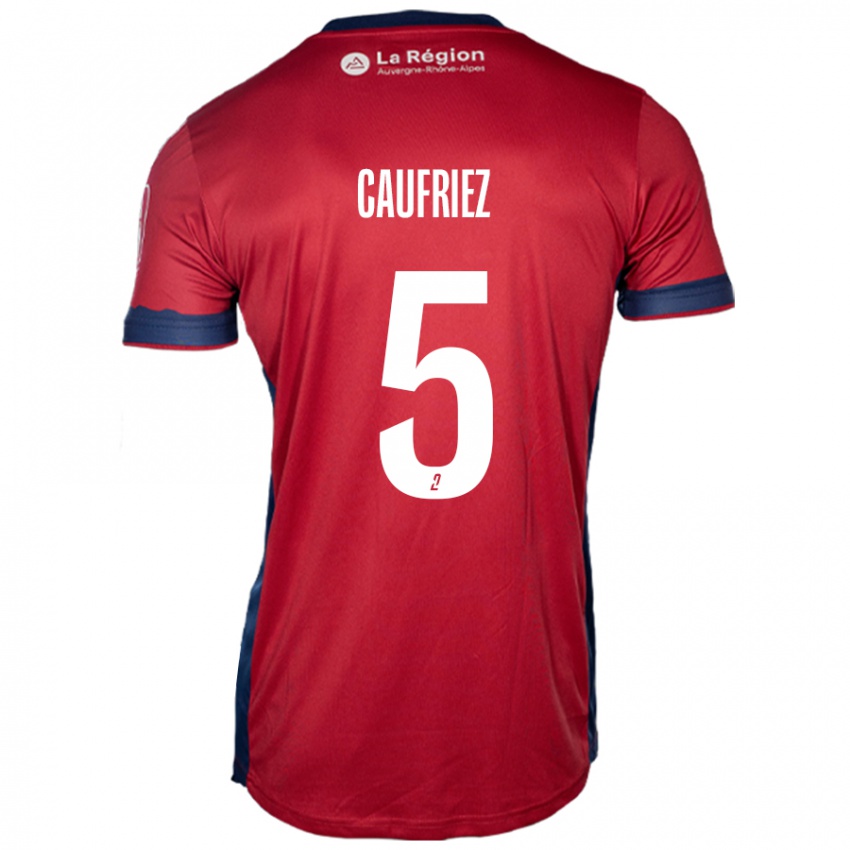 Herren Maximiliano Caufriez #5 Hellburgunderrot Heimtrikot Trikot 2024/25 T-Shirt Österreich