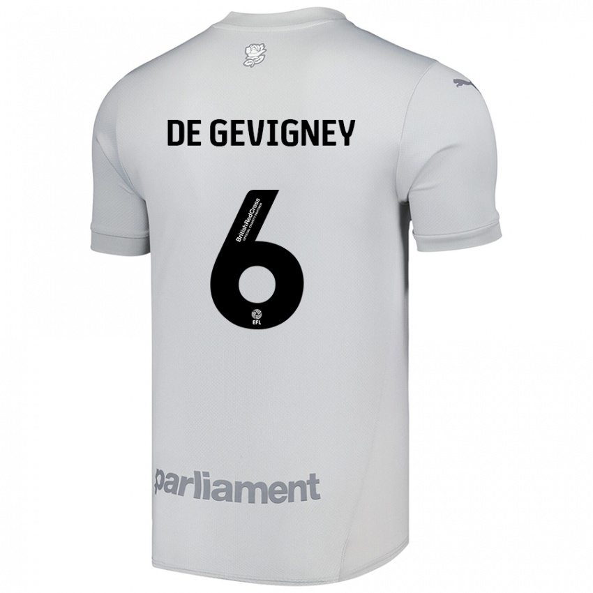 Herren Maël De Gevigney #6 Silbergrau Auswärtstrikot Trikot 2024/25 T-Shirt Österreich