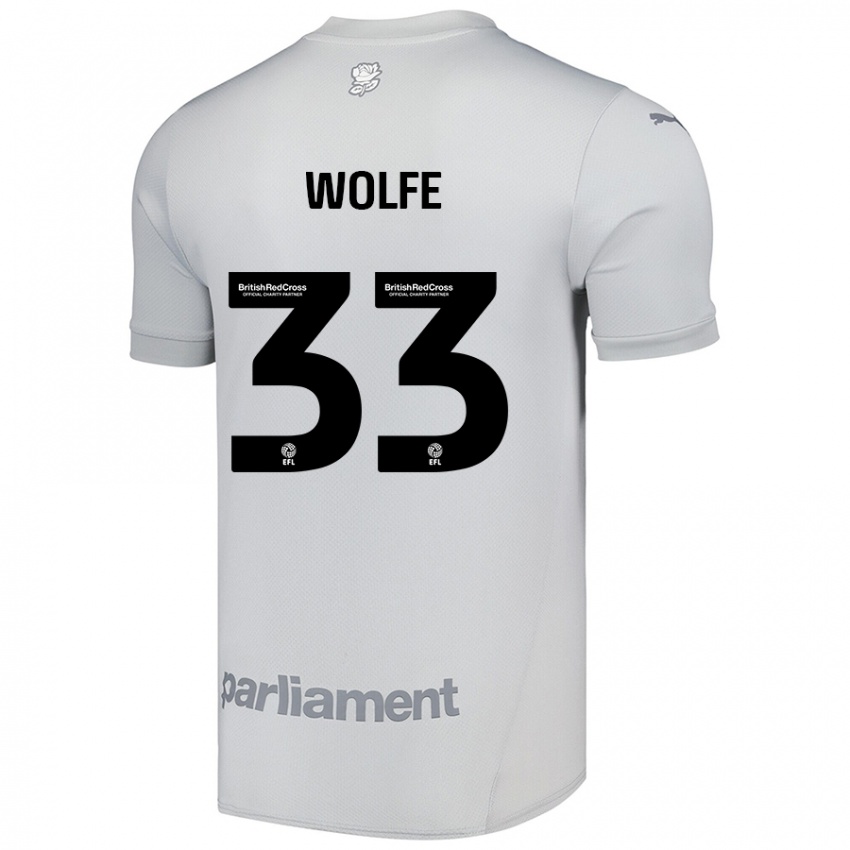 Herren Matty Wolfe #33 Silbergrau Auswärtstrikot Trikot 2024/25 T-Shirt Österreich