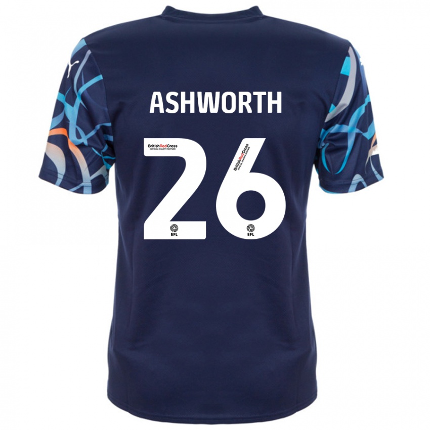 Herren Zac Ashworth #26 Marineblau Auswärtstrikot Trikot 2024/25 T-Shirt Österreich