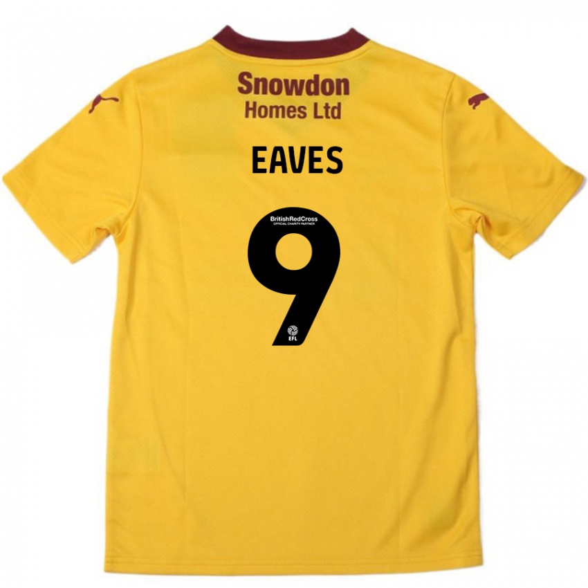 Herren Tom Eaves #9 Orange Burgunderrot Auswärtstrikot Trikot 2024/25 T-Shirt Österreich