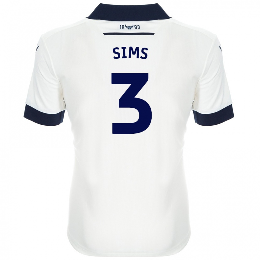 Herren Gemma Sims #3 Weiß Marineblau Auswärtstrikot Trikot 2024/25 T-Shirt Österreich