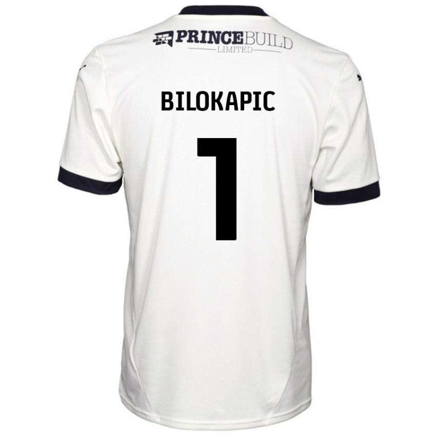 Herren Nicholas Bilokapic #1 Cremeweiß Schwarz Auswärtstrikot Trikot 2024/25 T-Shirt Österreich