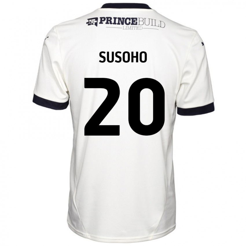 Herren Mahamadou Susoho #20 Cremeweiß Schwarz Auswärtstrikot Trikot 2024/25 T-Shirt Österreich