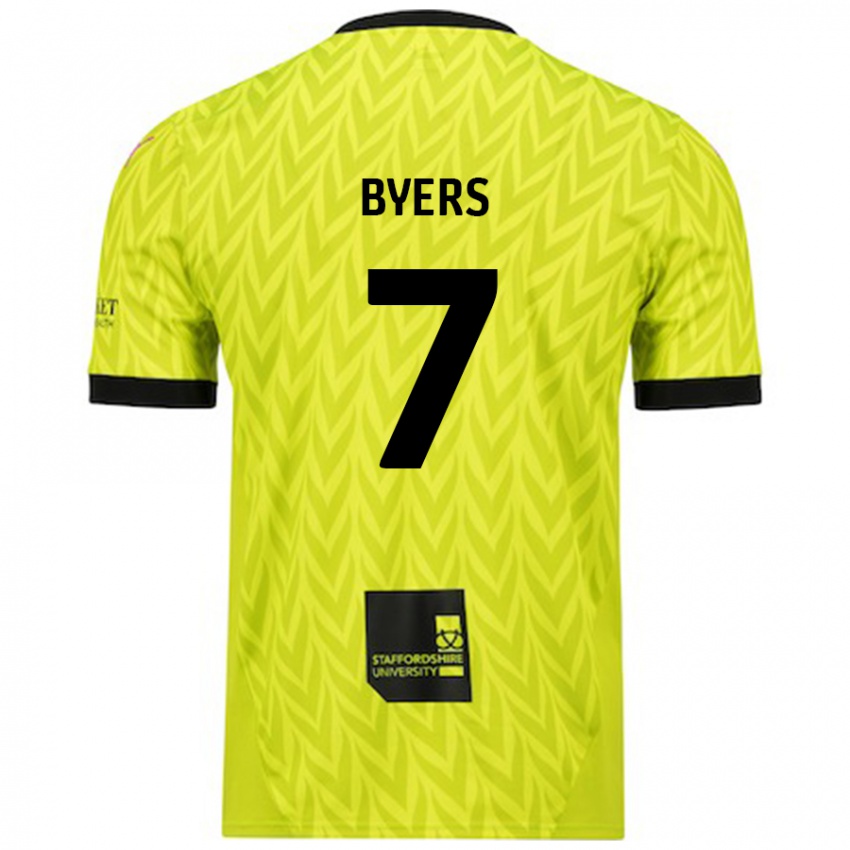 Herren George Byers #7 Fluoreszierend Grün Auswärtstrikot Trikot 2024/25 T-Shirt Österreich