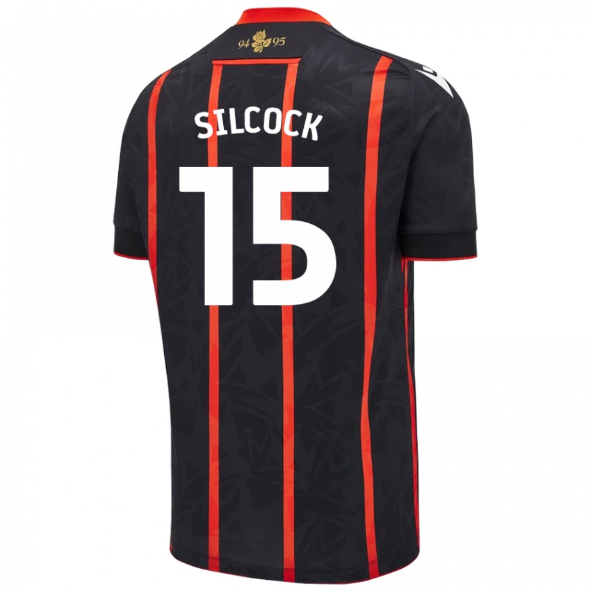 Herren Hannah Silcock #15 Schwarz Rot Auswärtstrikot Trikot 2024/25 T-Shirt Österreich