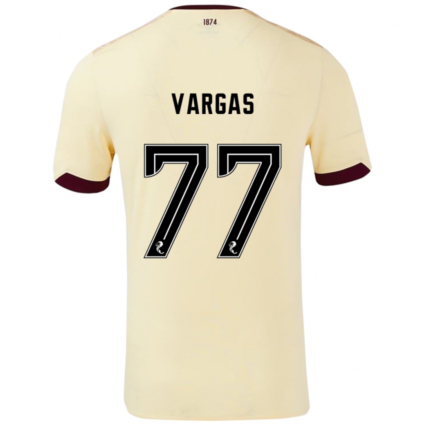 Herren Kenneth Vargas #77 Creme Burgunderrot Auswärtstrikot Trikot 2024/25 T-Shirt Österreich