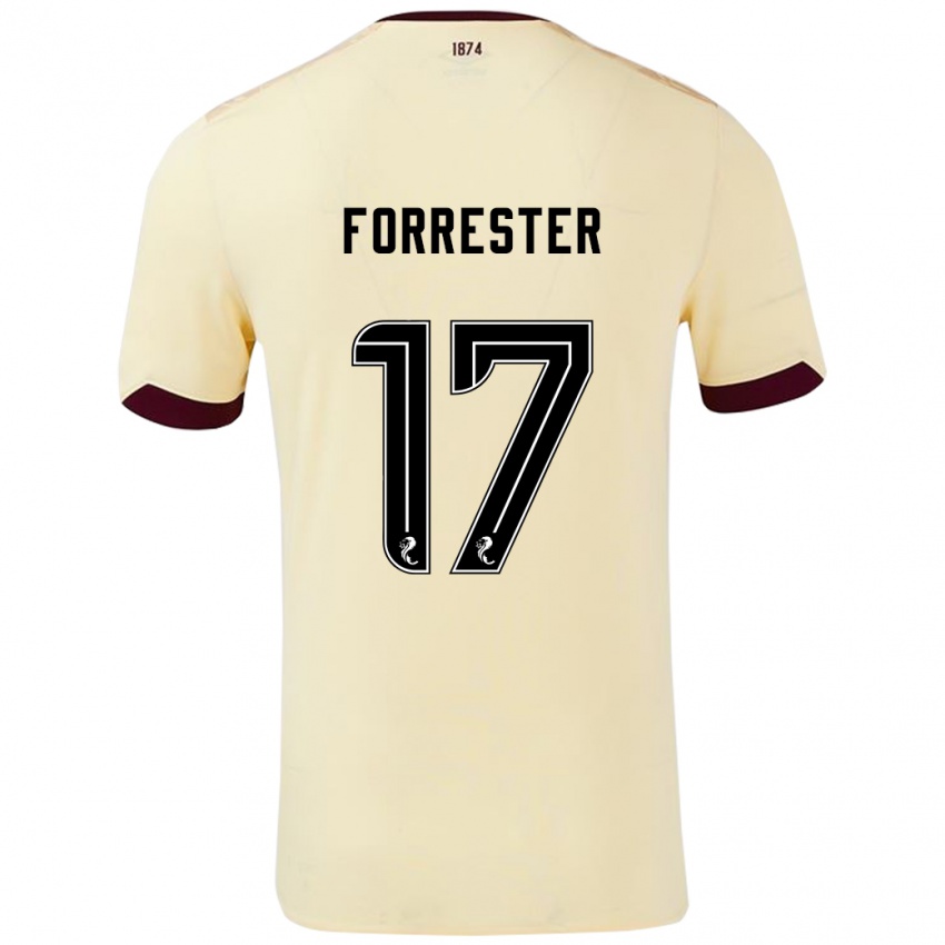 Herren Adam Forrester #17 Creme Burgunderrot Auswärtstrikot Trikot 2024/25 T-Shirt Österreich