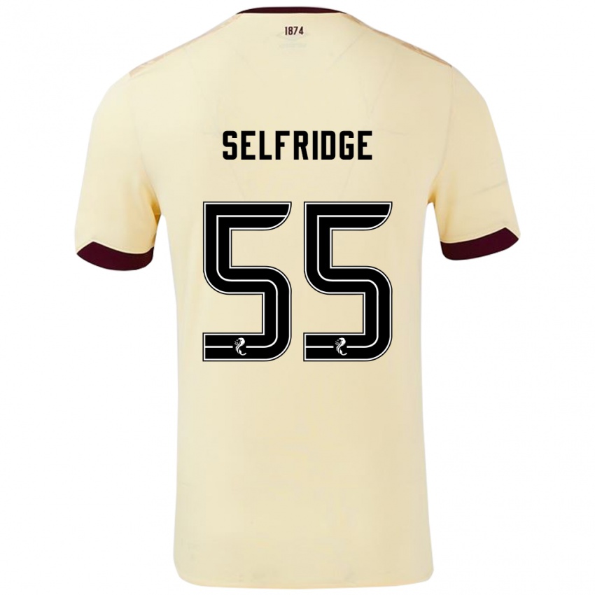 Herren Louis Selfridge #55 Creme Burgunderrot Auswärtstrikot Trikot 2024/25 T-Shirt Österreich