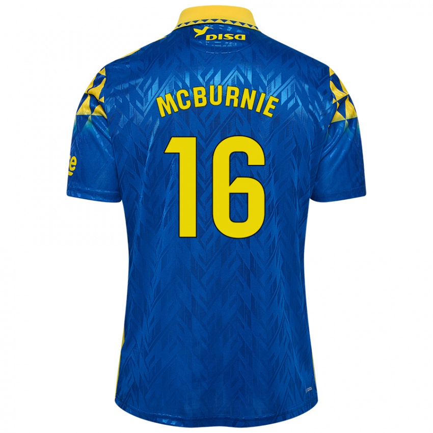 Herren Oli Mcburnie #16 Blau Gelb Auswärtstrikot Trikot 2024/25 T-Shirt Österreich