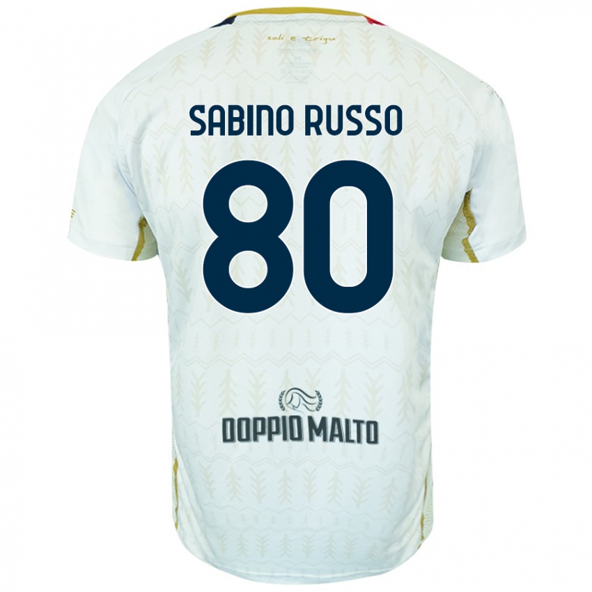 Herren Alessandro Sabino Russo #80 Weiß Auswärtstrikot Trikot 2024/25 T-Shirt Österreich