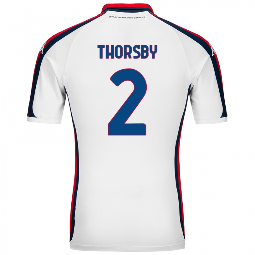 Herren Morten Thorsby #2 Weiß Auswärtstrikot Trikot 2024/25 T-Shirt Österreich