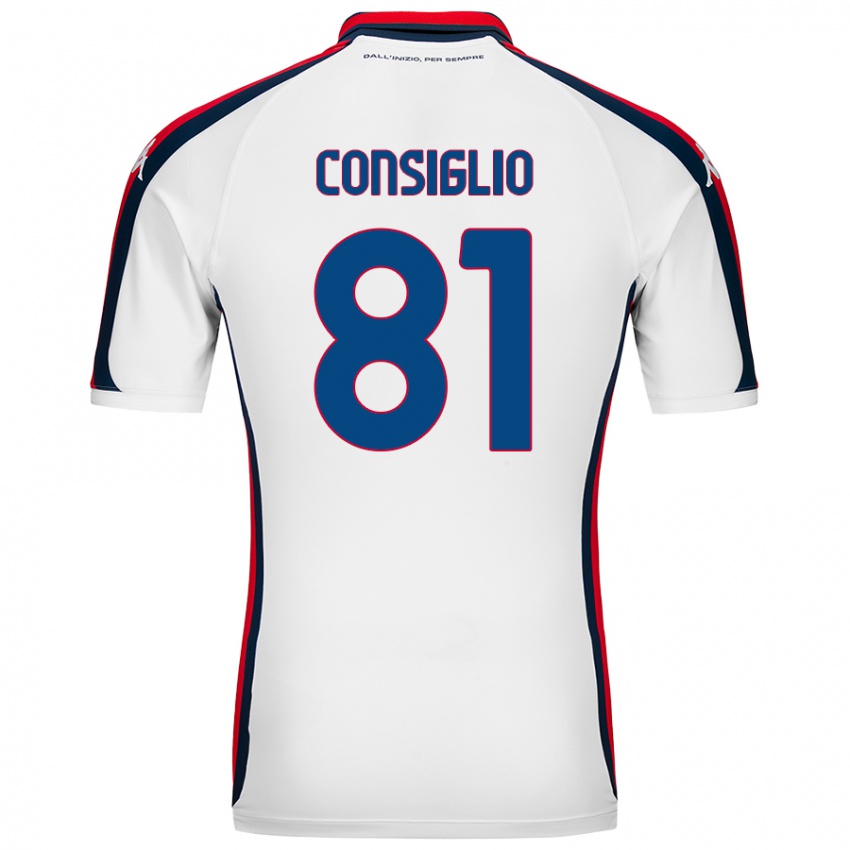 Herren Leonardo Consiglio #81 Weiß Auswärtstrikot Trikot 2024/25 T-Shirt Österreich