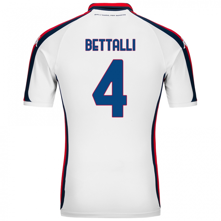 Herren Giorgia Bettalli #4 Weiß Auswärtstrikot Trikot 2024/25 T-Shirt Österreich