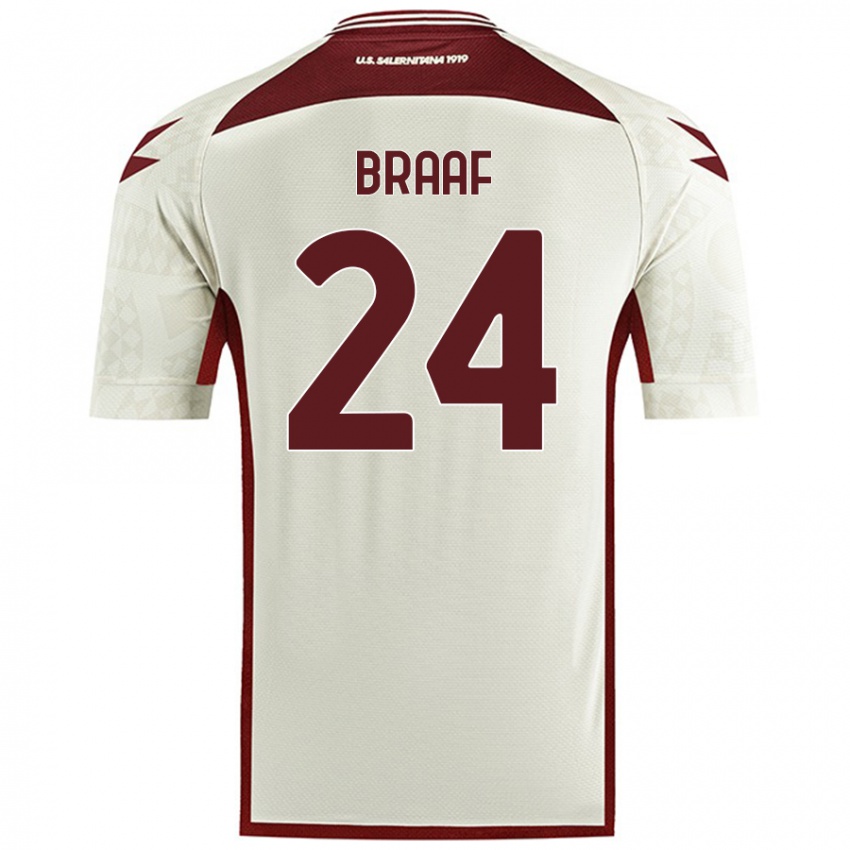 Herren Jayden Braaf #24 Cremefarben Auswärtstrikot Trikot 2024/25 T-Shirt Österreich