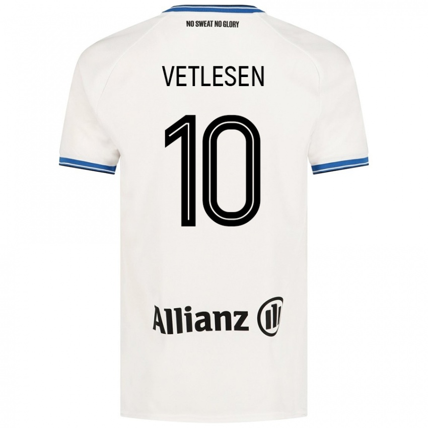 Herren Hugo Vetlesen #10 Weiß Auswärtstrikot Trikot 2024/25 T-Shirt Österreich