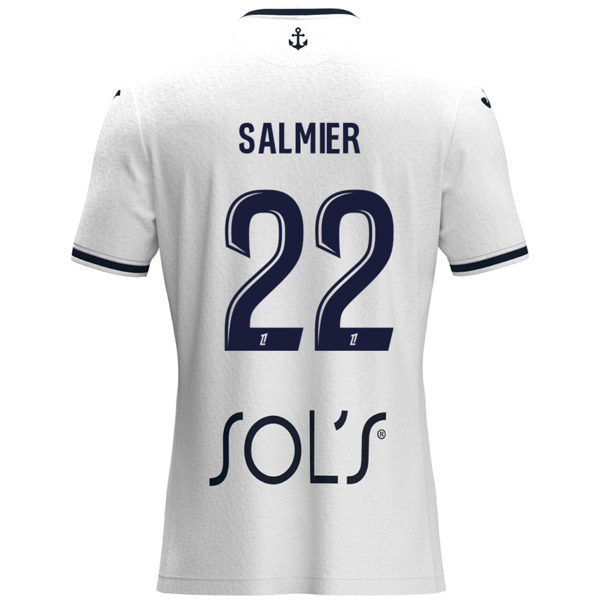 Herren Yoann Salmier #22 Weiß Dunkelblau Auswärtstrikot Trikot 2024/25 T-Shirt Österreich