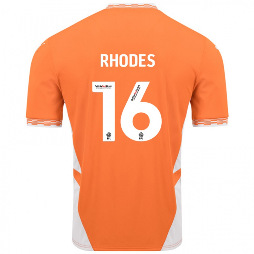 Damen Jordan Rhodes #16 Orange Weiß Heimtrikot Trikot 2024/25 T-Shirt Österreich