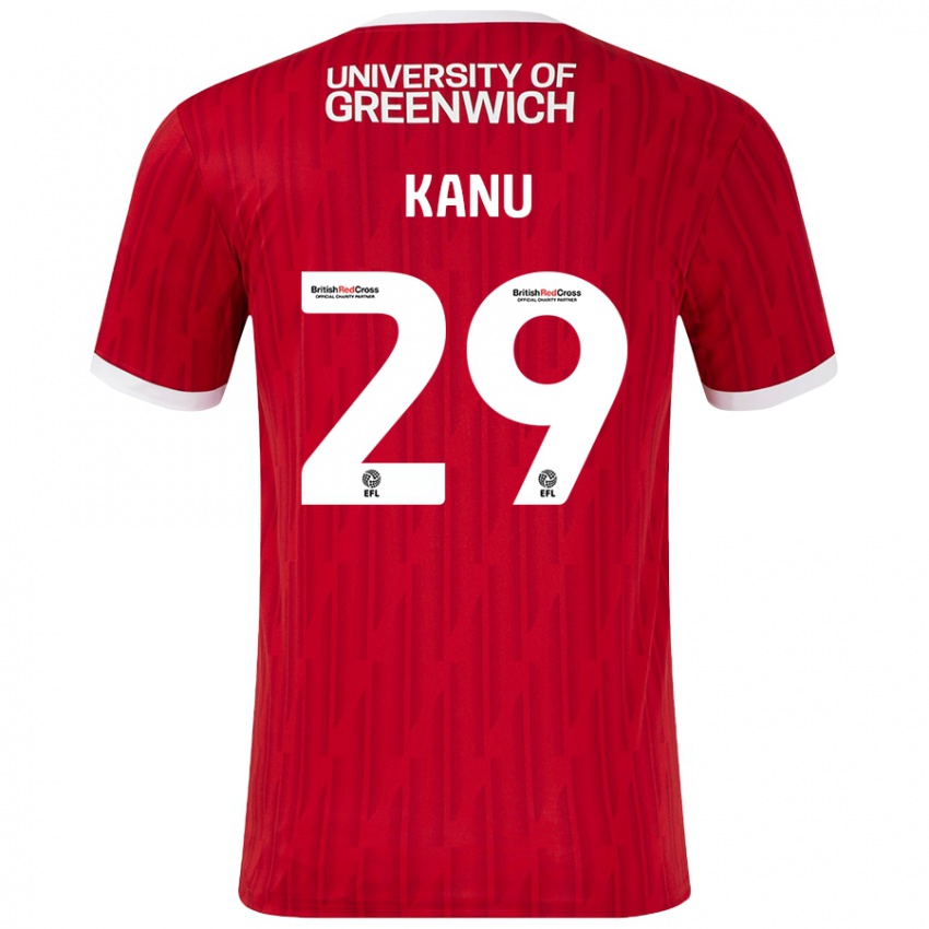 Damen Daniel Kanu #29 Rot Weiß Heimtrikot Trikot 2024/25 T-Shirt Österreich