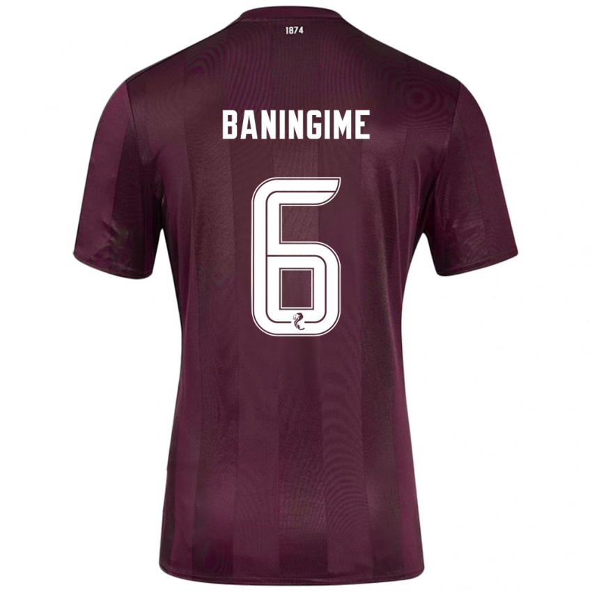 Damen Beni Baningime #6 Burgundrot Heimtrikot Trikot 2024/25 T-Shirt Österreich